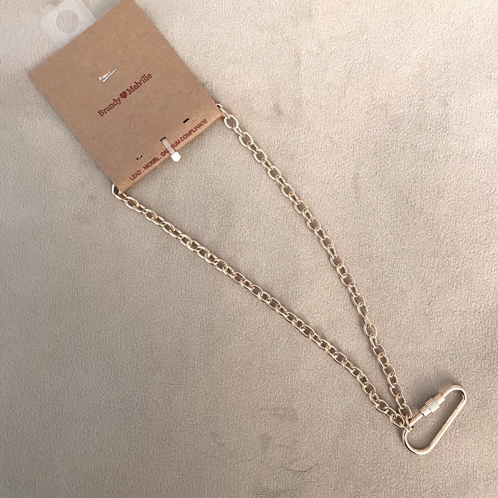 Brandy Melville Gold Necklace Carabiner Charm